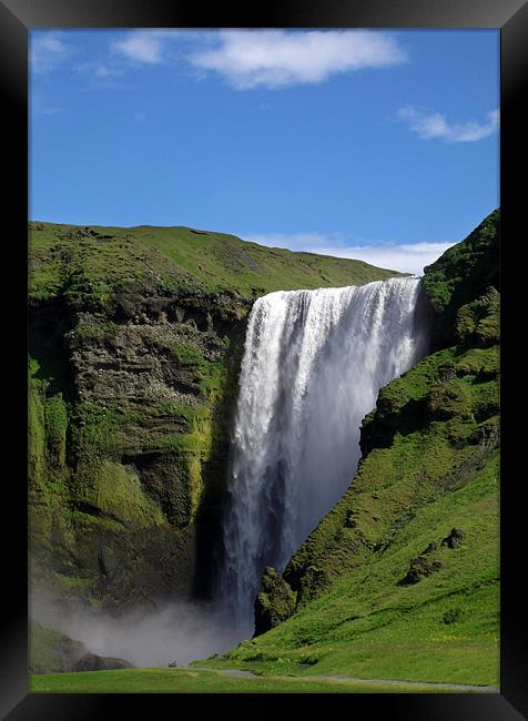 Skógafoss waterfall Iceland Framed Print by Kay Gorzko