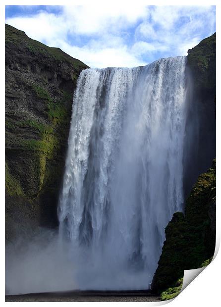 Skógafoss waterfall Iceland Print by Kay Gorzko