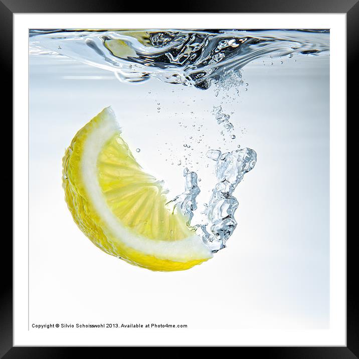 lemon splash Framed Mounted Print by Silvio Schoisswohl