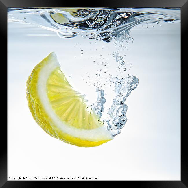 lemon splash Framed Print by Silvio Schoisswohl