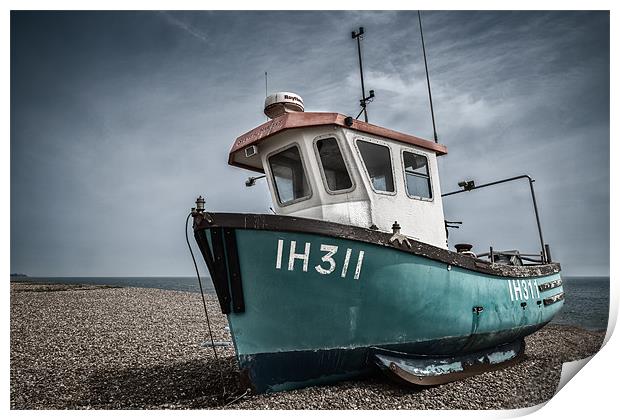 Fishing Boat on Aldeburgh Beach Print by Stephen Mole