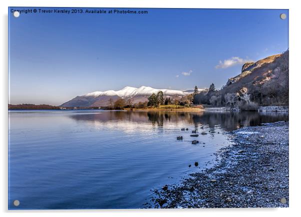 Derwentwater Lake District Acrylic by Trevor Kersley RIP