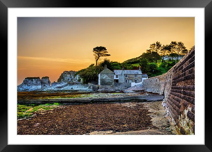 The Old Mill House Lee Bay. Framed Mounted Print by Dave Wilkinson North Devon Ph