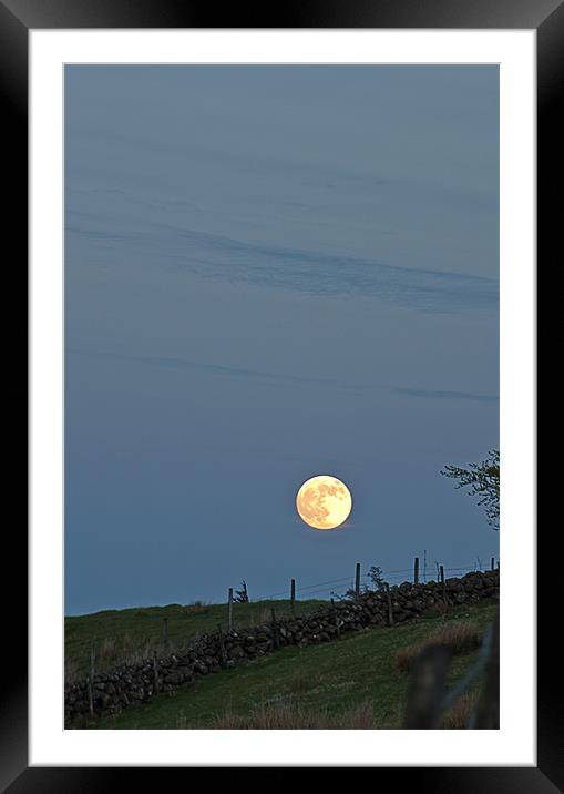 Moonrise over the Collin Framed Mounted Print by Peter Lennon