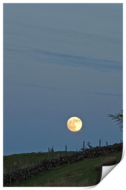 Moonrise over the Collin Print by Peter Lennon