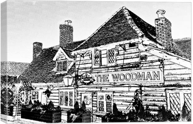 The Woodman Pub Canvas Print by David Pyatt