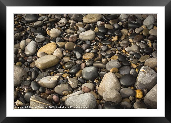 Pebbles Framed Mounted Print by George Davidson
