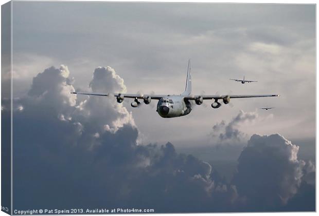C130 Hercules - In Trail Canvas Print by Pat Speirs