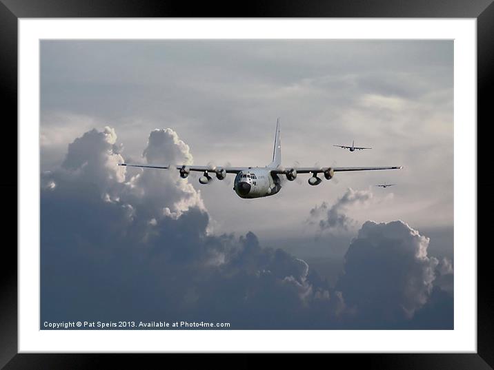 C130 Hercules - In Trail Framed Mounted Print by Pat Speirs