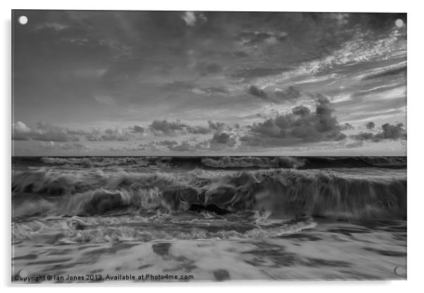 Waves breaking on the beach Acrylic by Ian Jones