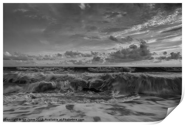 Waves breaking on the beach Print by Ian Jones