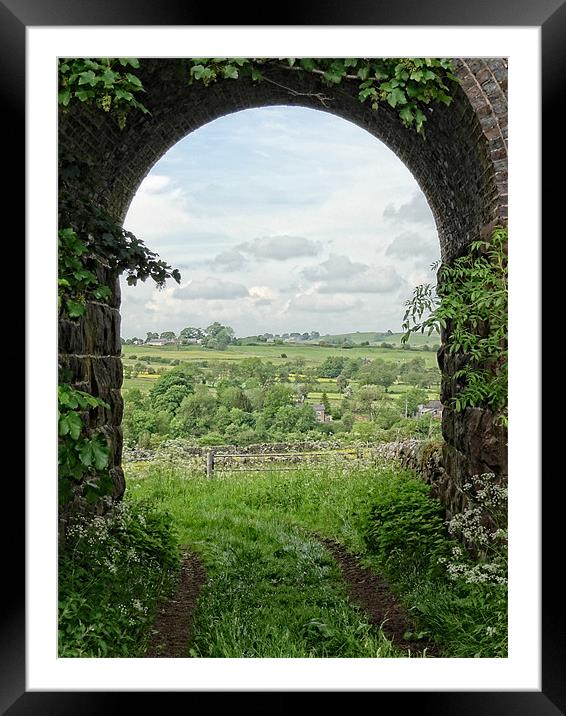 Winkhill village through an arch Framed Mounted Print by Rob Howell