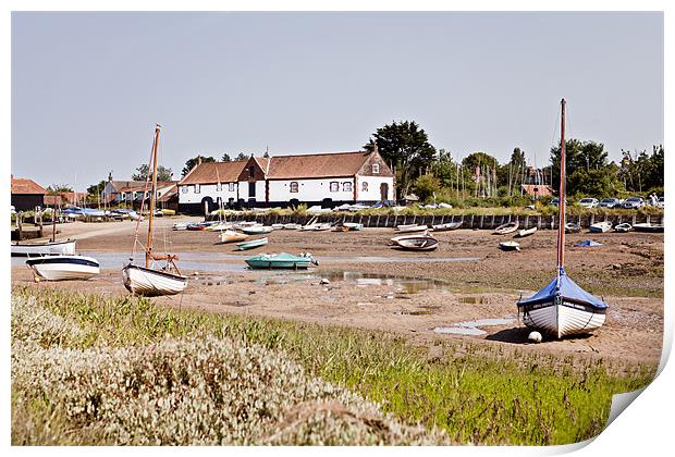 Burnham Boathouse from the Marshes Print by Paul Macro