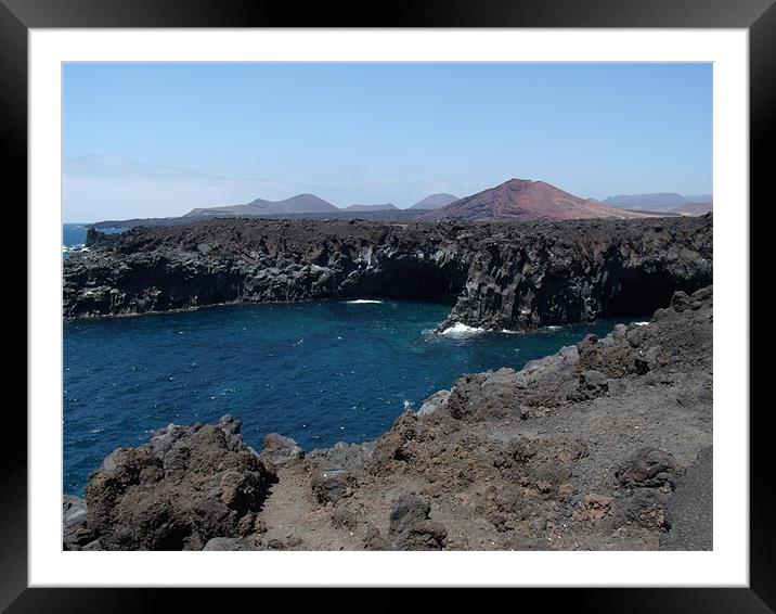 Los Hervideros Coastline Framed Mounted Print by Liam Sims