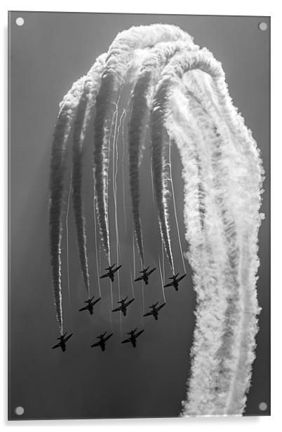 Red Arrows Black and White Acrylic by Oxon Images
