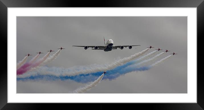 Airbus A380 Fly By Framed Mounted Print by J Biggadike