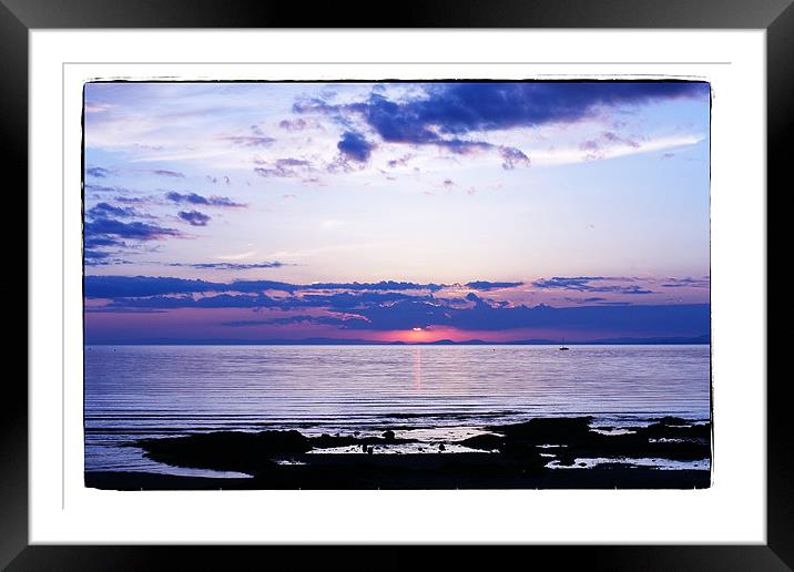 calm sea and sunset Framed Mounted Print by jane dickie