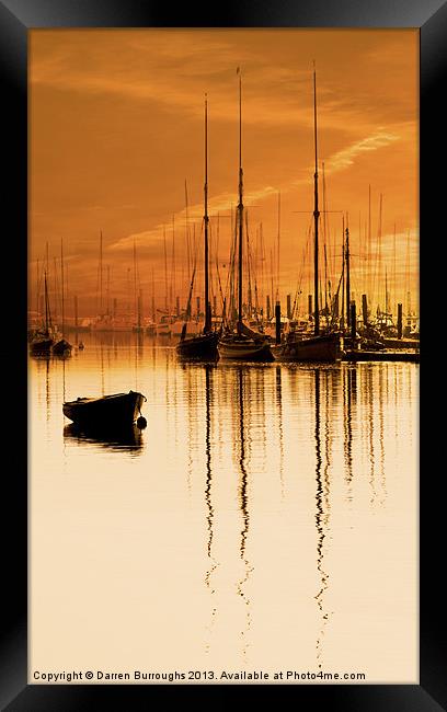 Tall Ships At Dawn Framed Print by Darren Burroughs