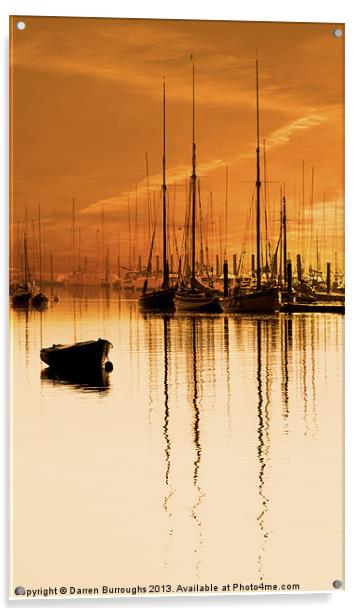 Tall Ships At Dawn Acrylic by Darren Burroughs