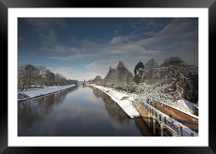 Winter Banks of River Ouse Framed Mounted Print by Terry Carter