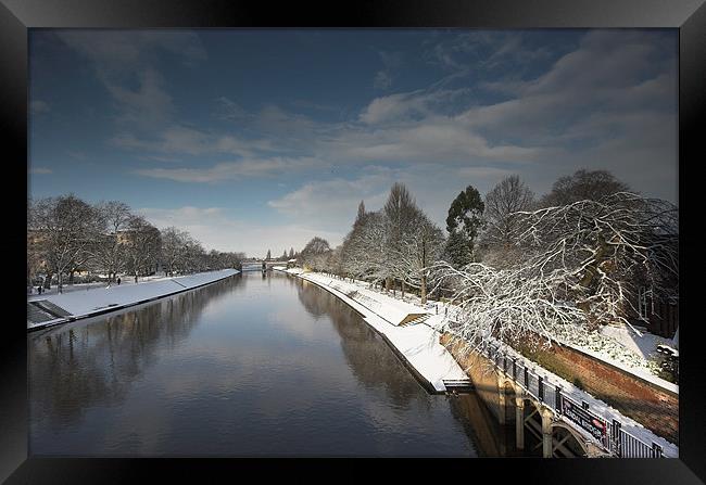 Winter Banks of River Ouse Framed Print by Terry Carter