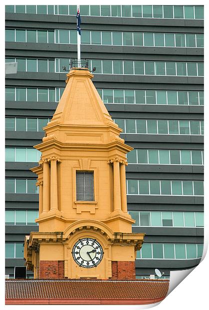 Ferry Building Clock, Auckland, New Zealand Print by Mark Llewellyn