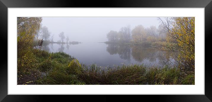 Autumnal fog at riverside Framed Mounted Print by Gennadii Pugachevskyi