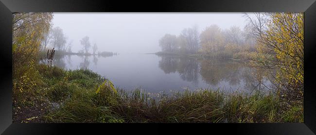 Autumnal fog at riverside Framed Print by Gennadii Pugachevskyi
