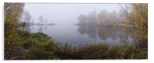 Autumnal fog at riverside Acrylic by Gennadii Pugachevskyi