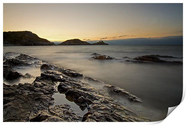 Mumbles lighthouse Print by R K Photography