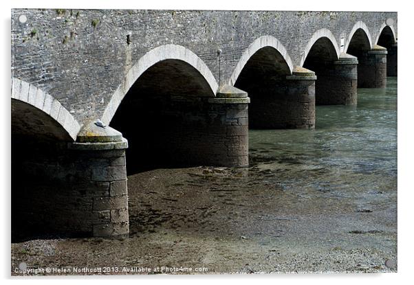 Looe Bridge Arches Acrylic by Helen Northcott