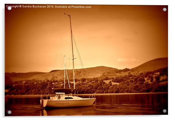 Sailing On Lake Ullswater Acrylic by Sandra Buchanan
