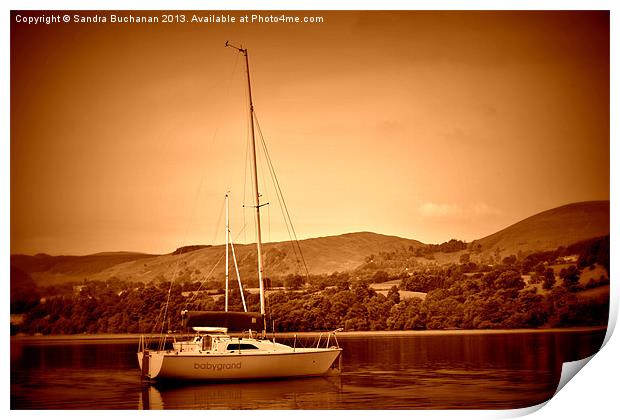 Sailing On Lake Ullswater Print by Sandra Buchanan