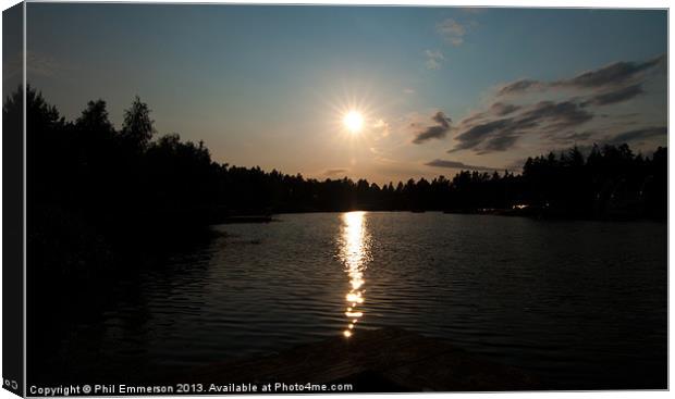 Sunset Lake Canvas Print by Phil Emmerson