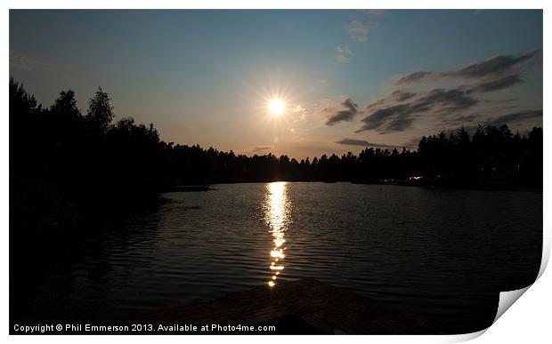 Sunset Lake Print by Phil Emmerson