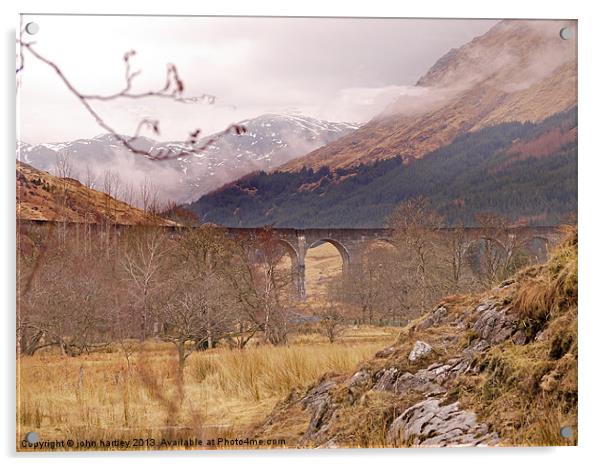   West Highland Railway Viaduct Glenfinnan Argyll  Acrylic by john hartley