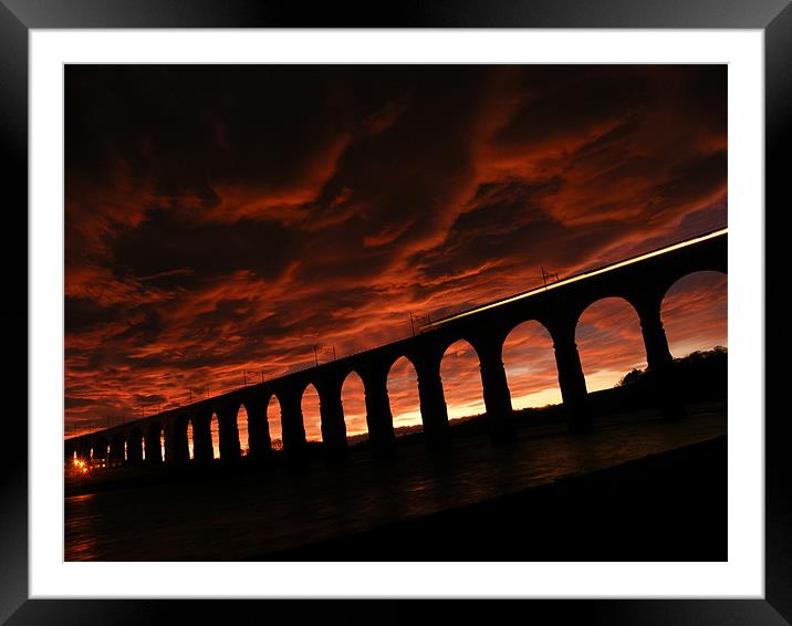 sunset bridge Framed Mounted Print by david reece