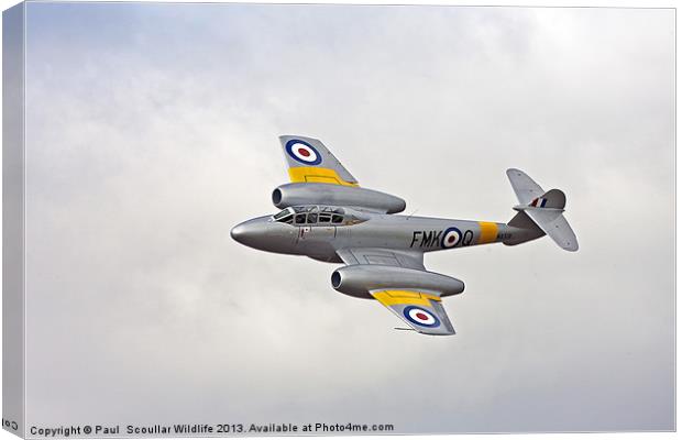 Gloster Meteor T7 Canvas Print by Paul Scoullar