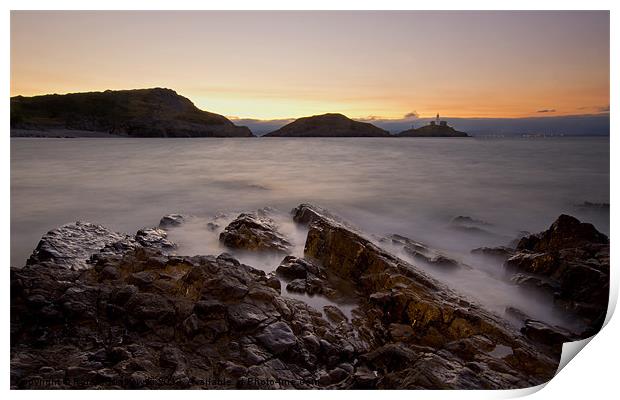 Mumbles lighthouse Print by R K Photography