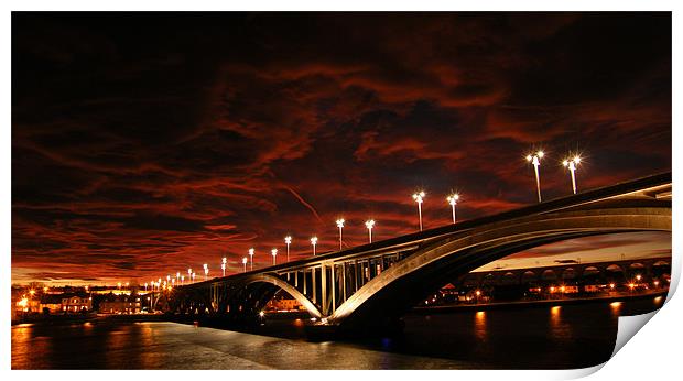 under a blood red sky Print by david reece