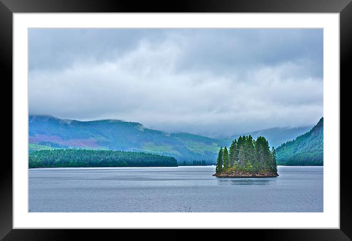 Capmpbell Lake in the Rain Framed Mounted Print by David Davies