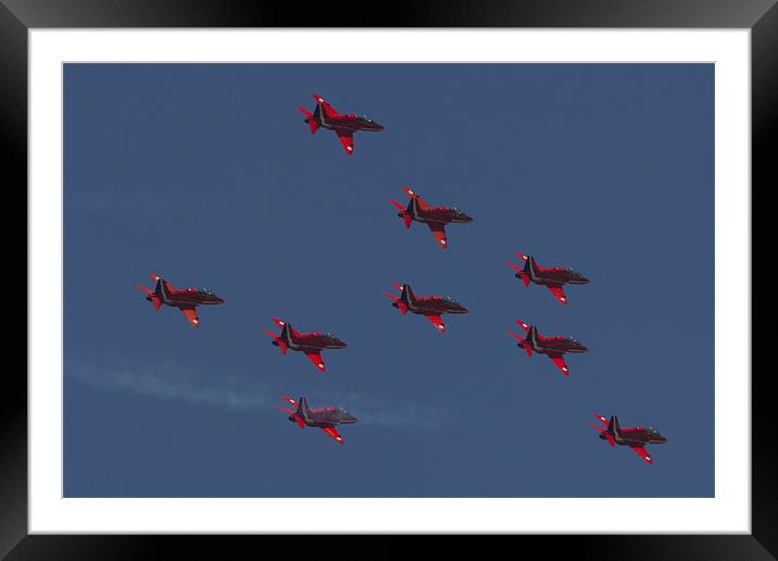 Red Arrows Lancaster Formation Framed Mounted Print by J Biggadike