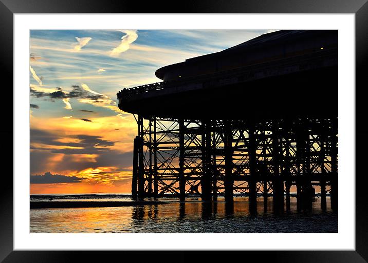 Sunset at Central Pier Blackpool Framed Mounted Print by Gary Kenyon
