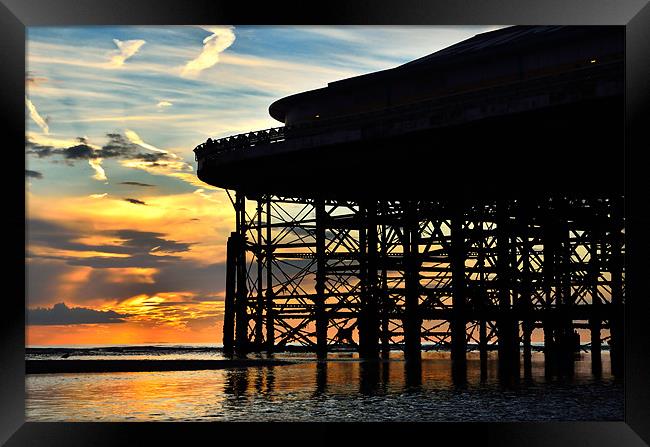 Sunset at Central Pier Blackpool Framed Print by Gary Kenyon