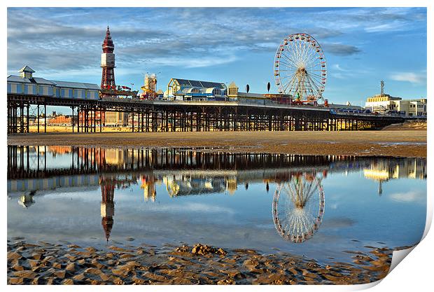 Blackpool Tower and Big Wheel Print by Gary Kenyon