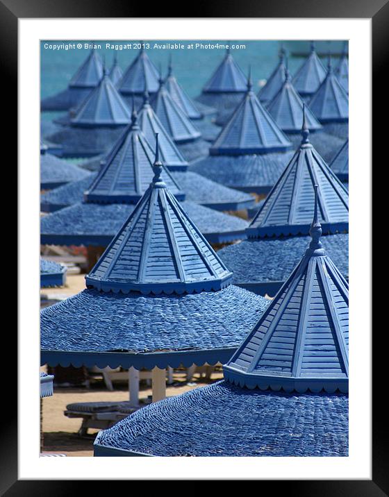 Beach Umbrellas Framed Mounted Print by Brian  Raggatt