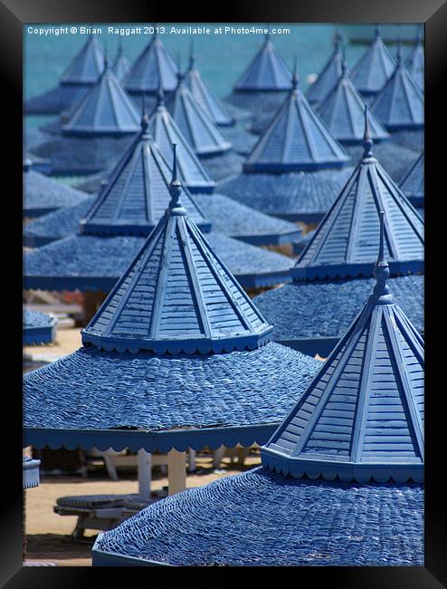 Beach Umbrellas Framed Print by Brian  Raggatt