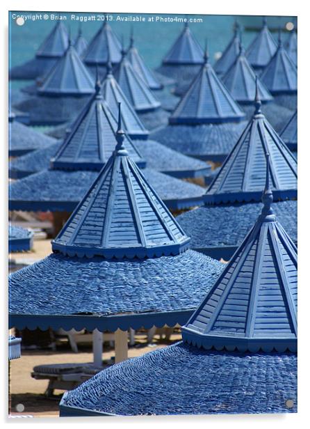 Beach Umbrellas Acrylic by Brian  Raggatt
