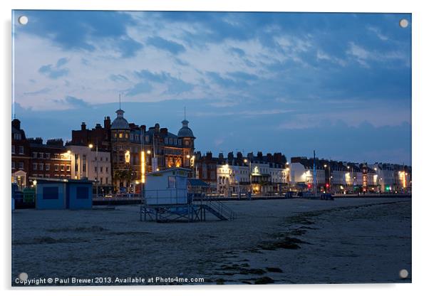 Weymouth Beach calm before the storm Acrylic by Paul Brewer