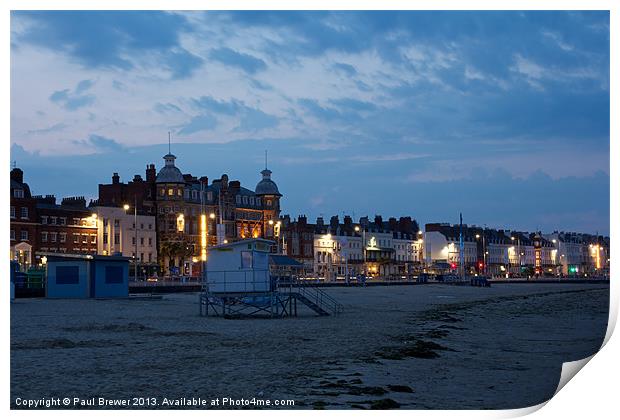 Weymouth Beach calm before the storm Print by Paul Brewer